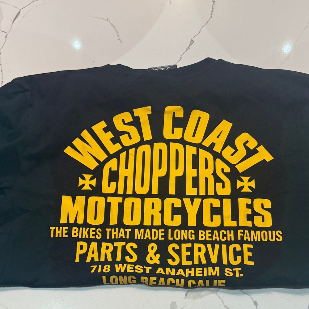 West Coast Choppers Black Tee with Yellow Graphics